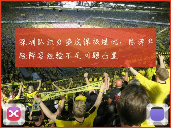 深圳队积分垫底保级堪忧，陈涛年轻阵容经验不足问题凸显